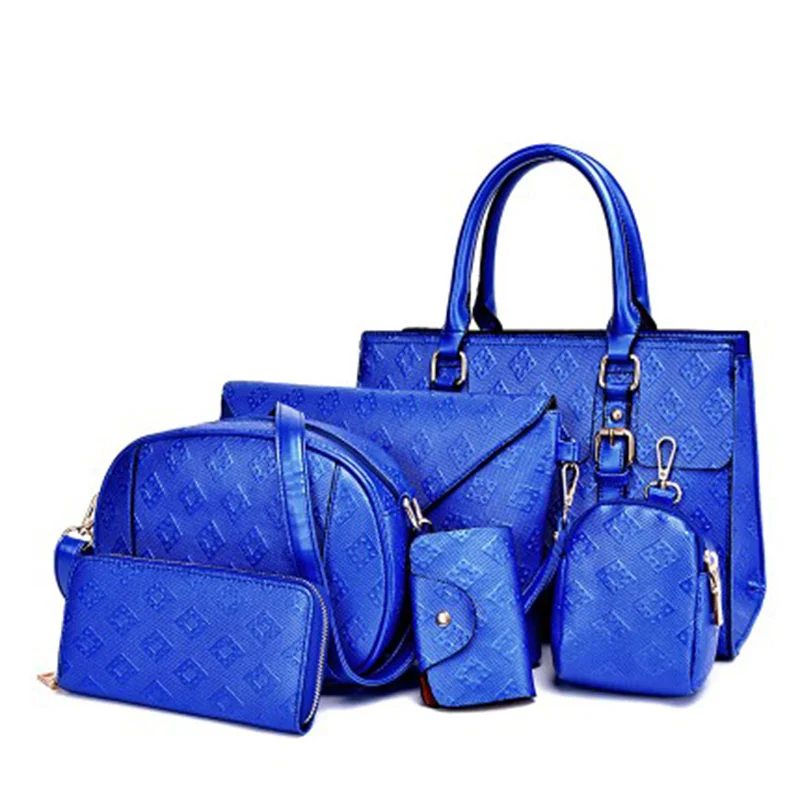 

Женская сумка, кожаные сумки через плечо, модные сумки, Женский кошелек, комплект из шести предметов, дизайнерские брендовые вместительные ...