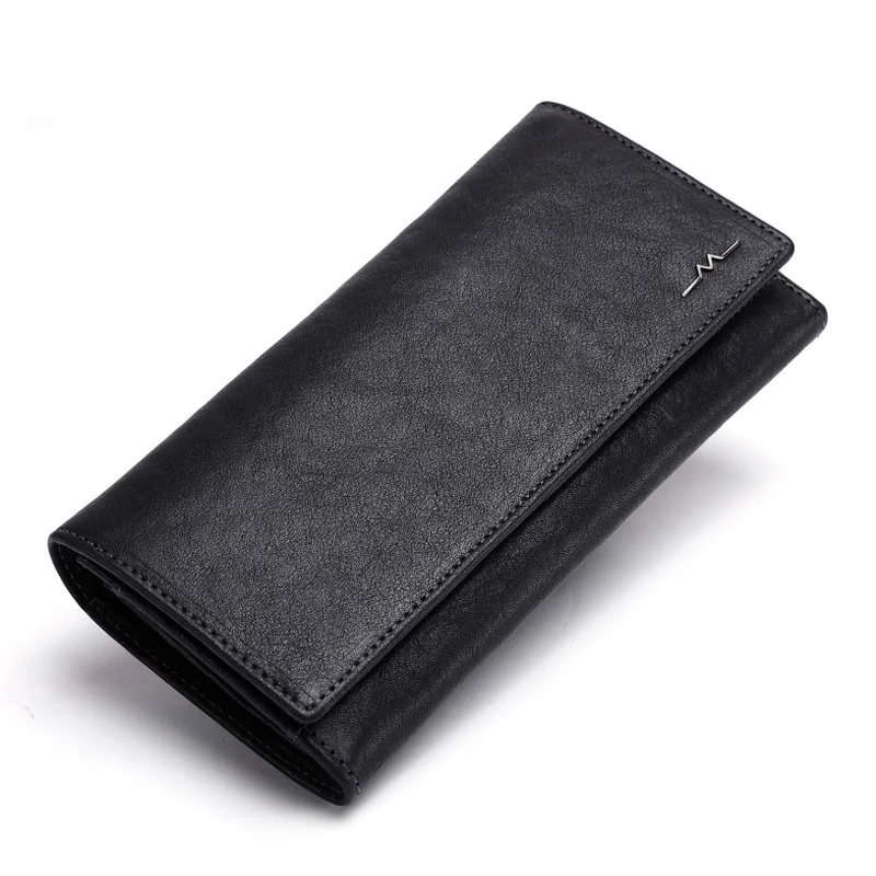 

Men's Long Wallet Business Youth Cowhide Leather Wallet Zipper Handbag Trend