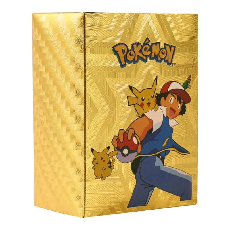 

110PCS Of Pokemon Gold Cards English Foil Gold Silve Letter Playing Cards Metalicas Charizard Vmax Gx Series Game Card
