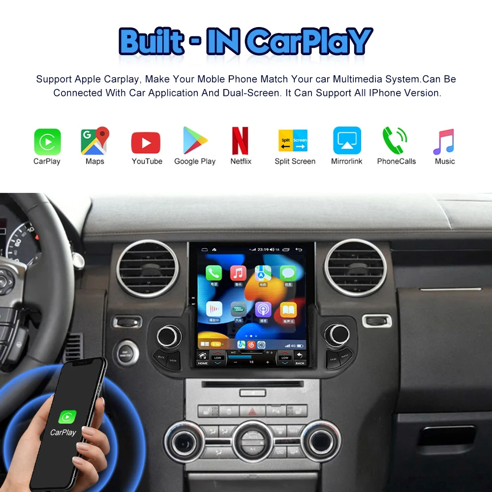 Автомобильный радиоприемник с вертикальным экраном 10 4 дюйма Android для Land Rover Discovery