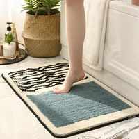 abstract line square household flocking carpet door mat floor mat into the door bedroom bathroom absorbent non slip floor mat