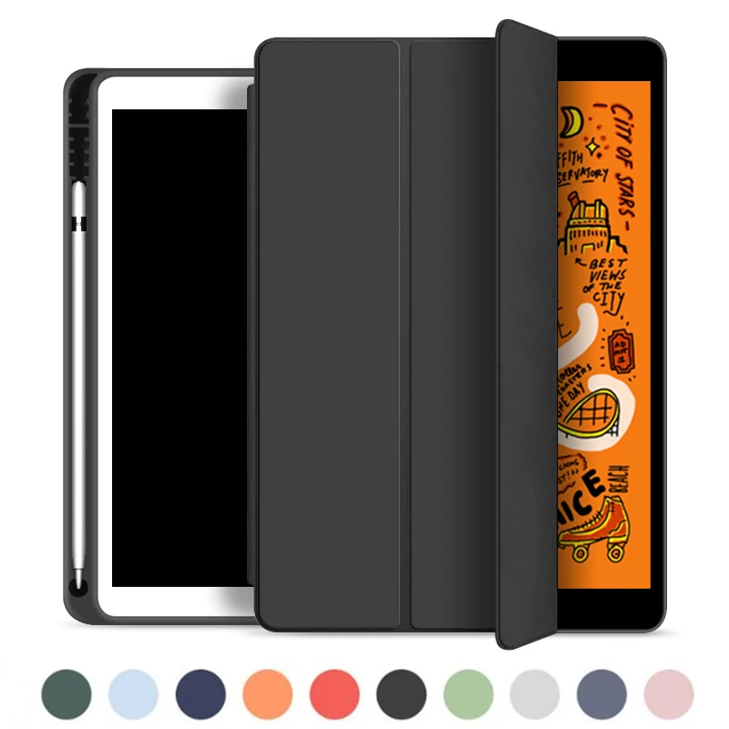 

For ipad case 7th generation smart cover For Ipad 10"2 2021 9th 8th cases For ipad Air Air 2 9.7 5/6th with Pencil Holder