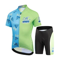 breathable quick dry kids cycling jersey shorts cartoon print children bike clothing boys girls summer bicycle wear