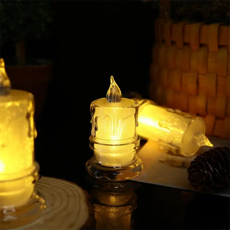 

Светодиодная Хрустальная свеча, дневной свет, Рождество, Хэллоуин