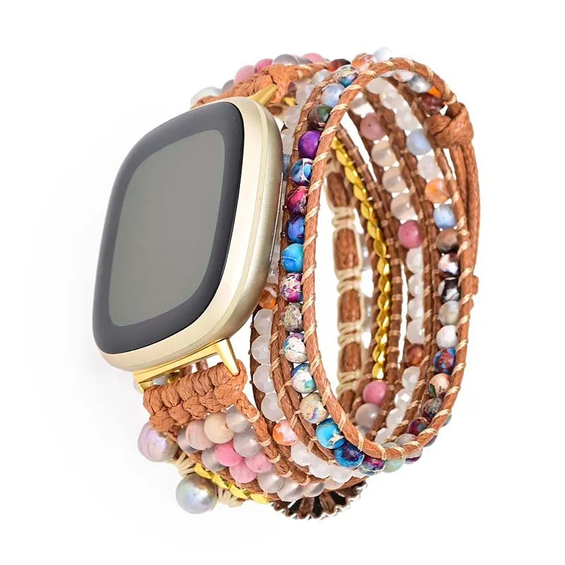 

Natural Freshwater Pearl Stone Strap For Fitbit Versa 1 2 3 Band Watchband Wristband For Fitbit Versa Lite/Fitbit Sense Strap