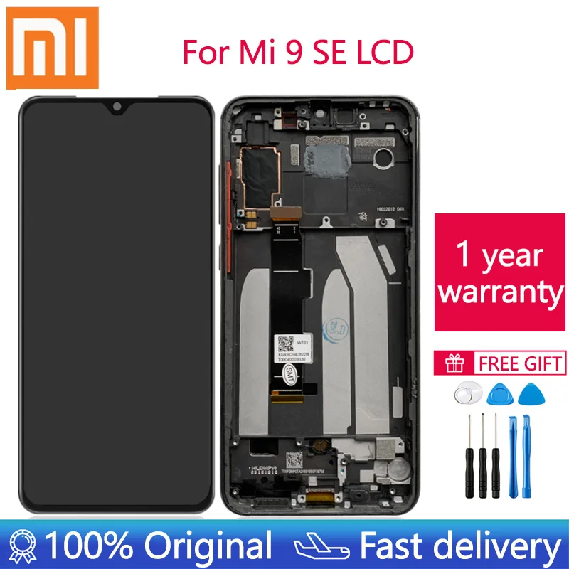 

100% Original 5.97" Amoled Display with frame for Xiaomi MI 9 SE Mi9 SE LCD Touch Screen Digitizer Assembly for MI 9SE Display