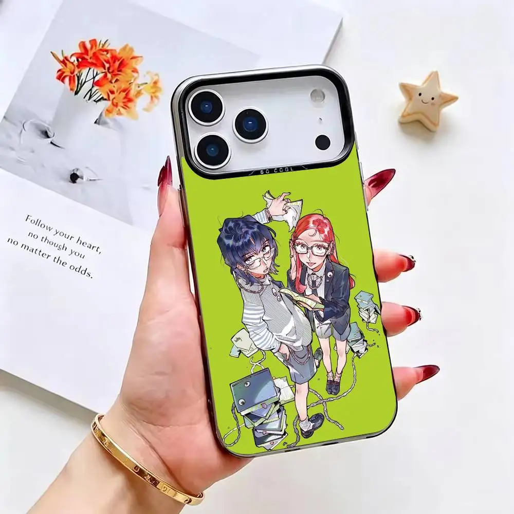 Фото Чехол для телефона Manga G-Green Yuri серебристого цвета для iPhone 17 16 15 14 13 12 11 Pro Max Plus №4