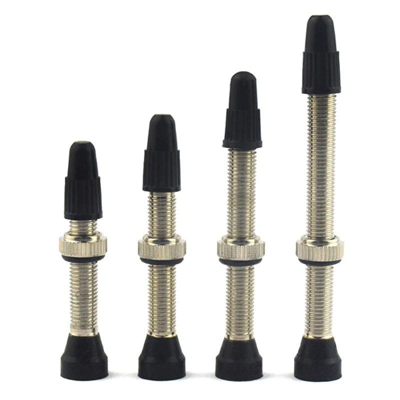 

2PCS 40/60MM Brass or Alloy Stem Bicycle F/V Presta Tubeless Tire Valve Road Bike MTB Nipple W/Tool Alloy Valve Cap