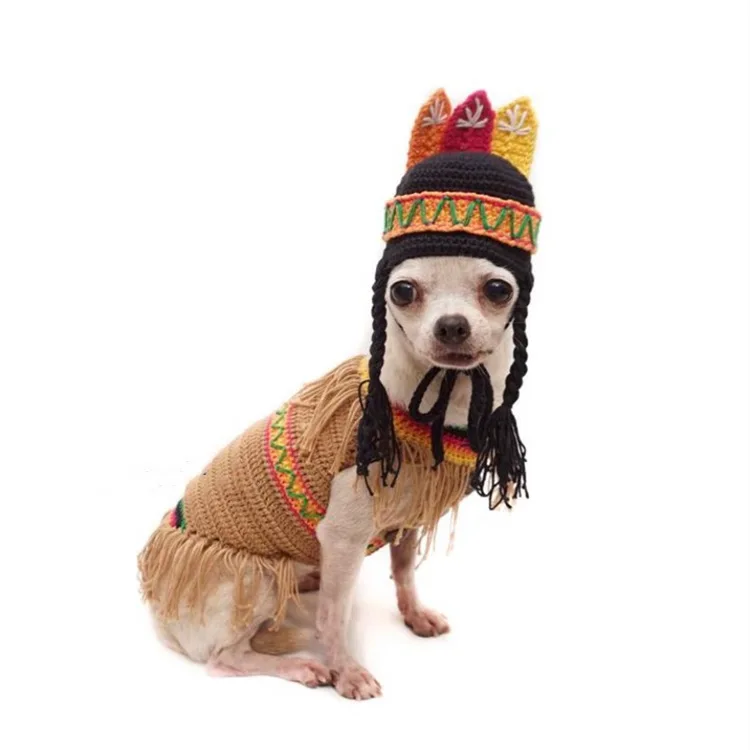 

feather hairpiece wig wing handmade knit loveliness pet cats dogs scanf hat cap HC-128