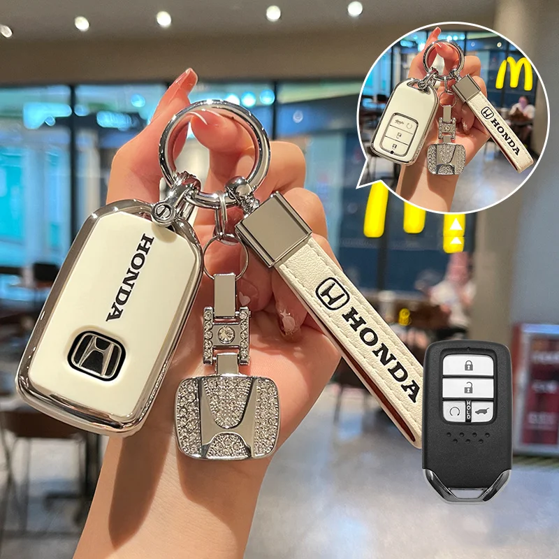 

Модный чехол из ТПУ для дистанционного ключа автомобиля, держатель, брелок для Honda Civic CR-V HR-V VEZEL JAZZ Accord Jade Crider Odyssey 2015-2018