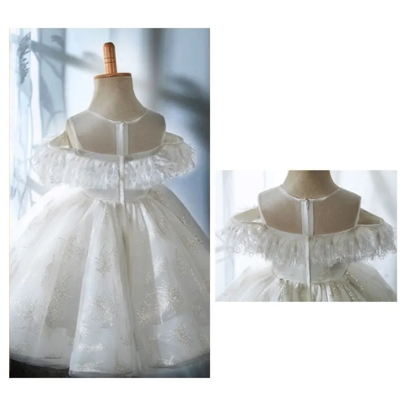 Baby Girl Princess Lace Fly Sleeve Tutu Dress Infant Toddler Teen Vintage Vestido Party Pageant Birthday Baby Clothes 1-14Y images - 6