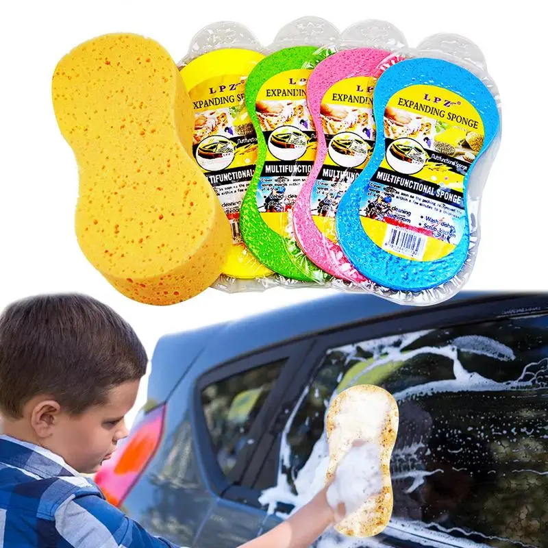 

Car Wash Sponge Waterproof Car Cleaning And Wax Detailing Mitt Abrasion-proof Durable Compressed Sponges For Automobiles