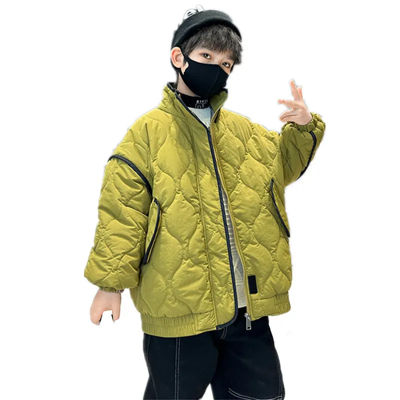 

Детская зимняя куртка для мальчиков с градиентом, Модная парка с капюшоном для подростков, верхняя одежда с хлопковой подкладкой, утепленно...