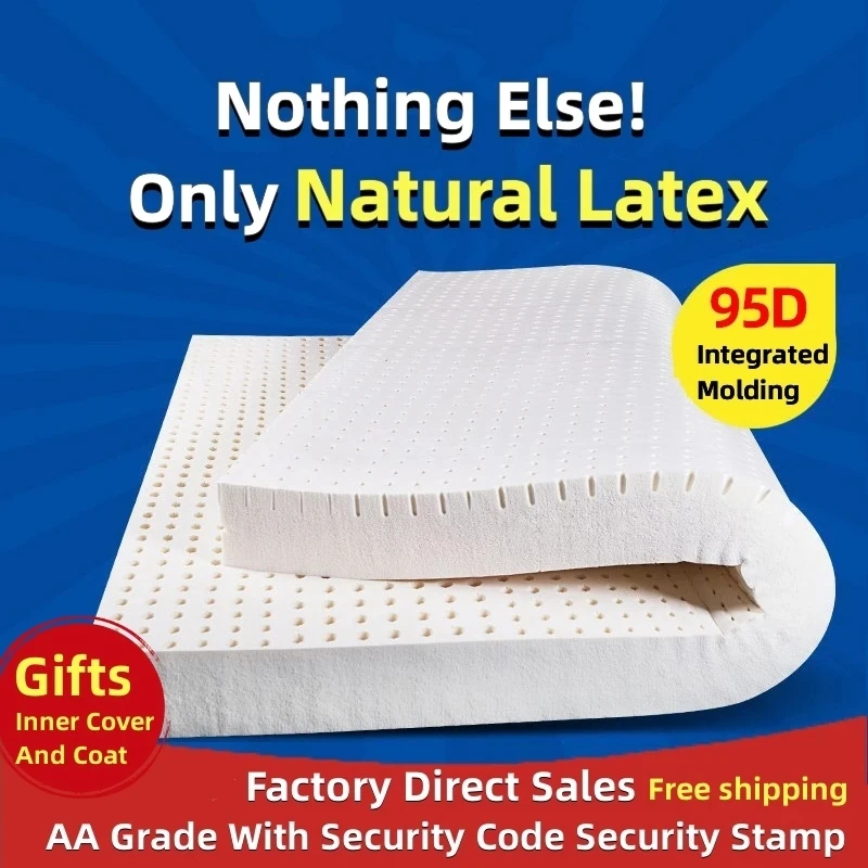 Natural Latex Mattress Foldable Massage Antibacterial and Mite Removal Tatami Double Bed Mattress Cover Student Dormitory Mat