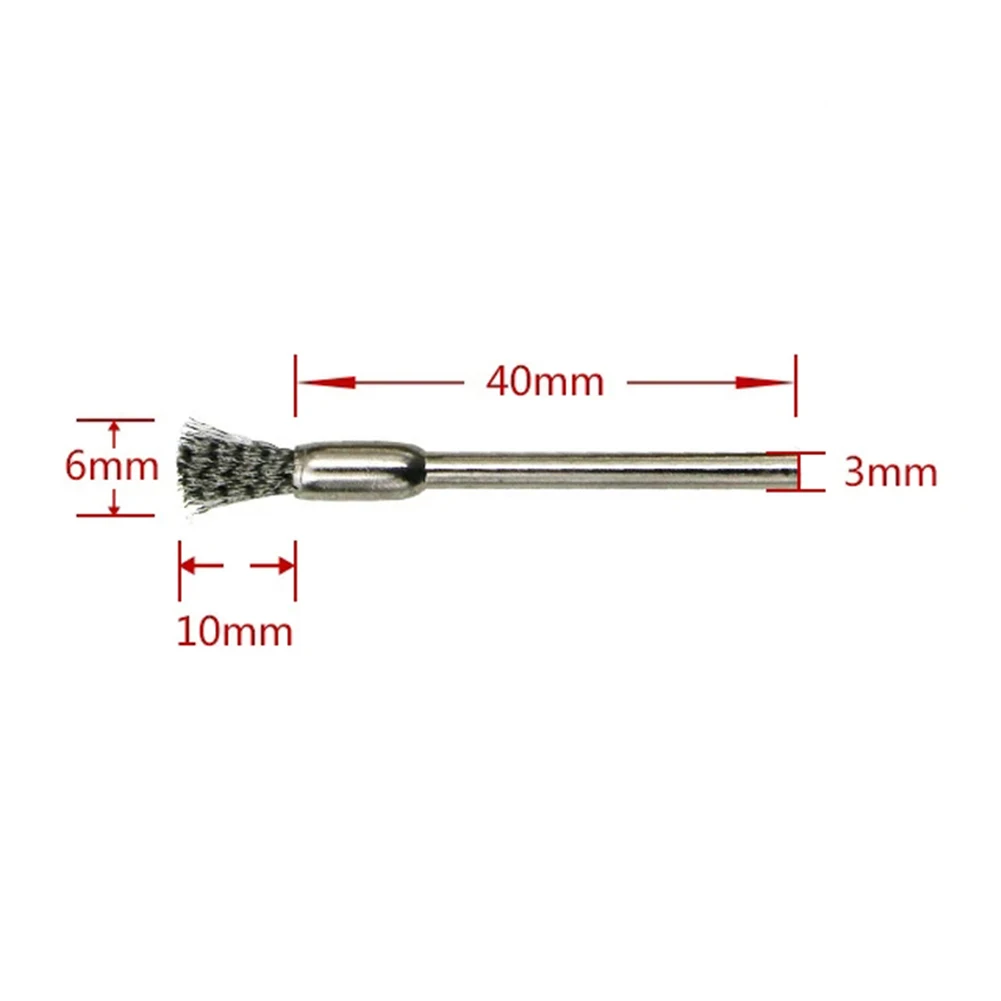 

Wire Brush Wire Brushes Rust Removal Silver Stainless Steel 10pcs Brass Removing Burrs Rotary Tool Rust Removal