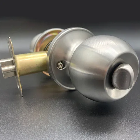 Круглая ручка для входной двери, ручка из нержавеющей стали с 3 ключами для спальни, гостиной