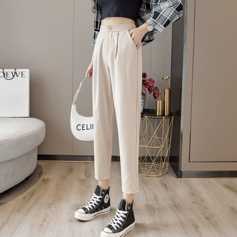 Cheap wholesale 2022 spring summer new fashion casual Popular long women Pants woman female OL Suit Capris high waisted pants