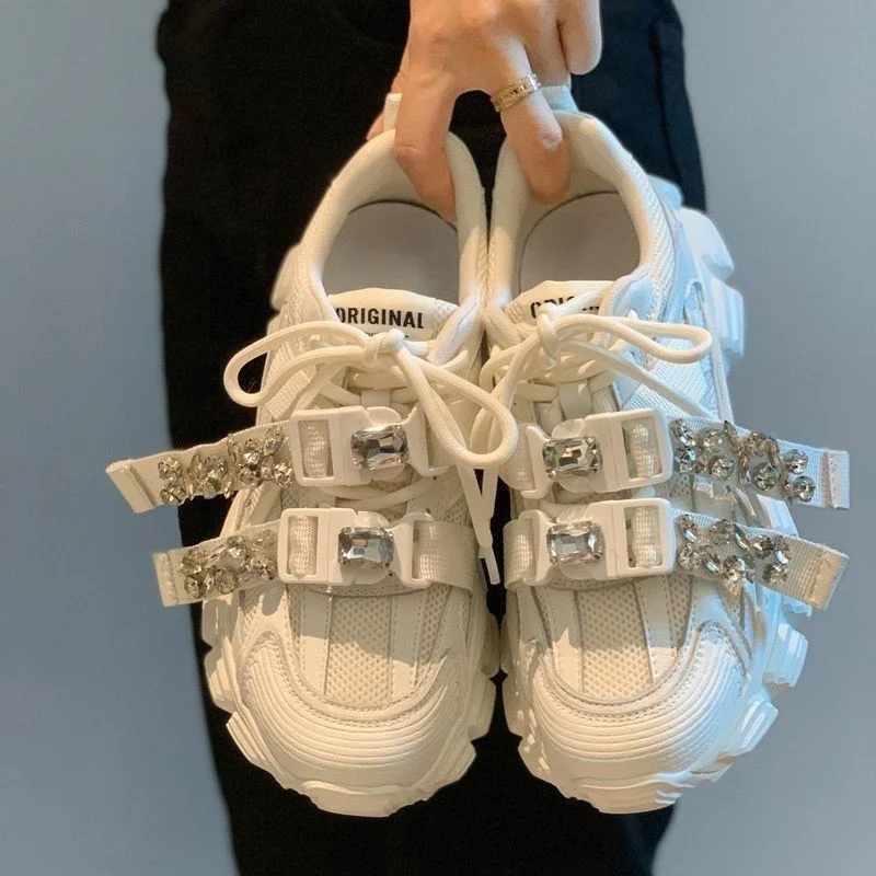 

New Spring Daddy Shoes Platform Women's Sports Shoes Woman Invisible Height Increase Shoes Summer Campus Student Sneakers