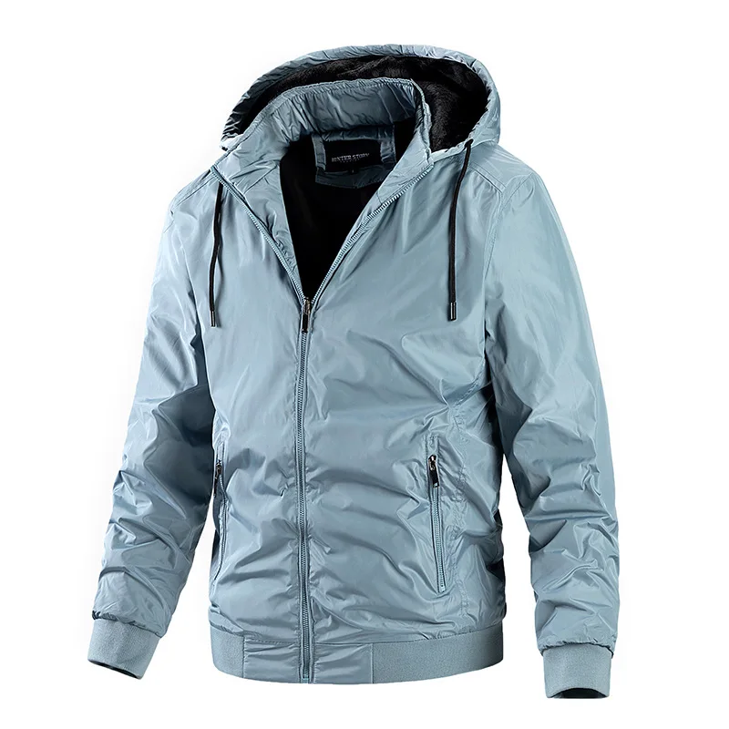 

Detachable Hooded Jacket Men Military Outdoor Windbreaker Casual Jackets Mens New Business Solid Slim Fit Coats Casaco Masculino