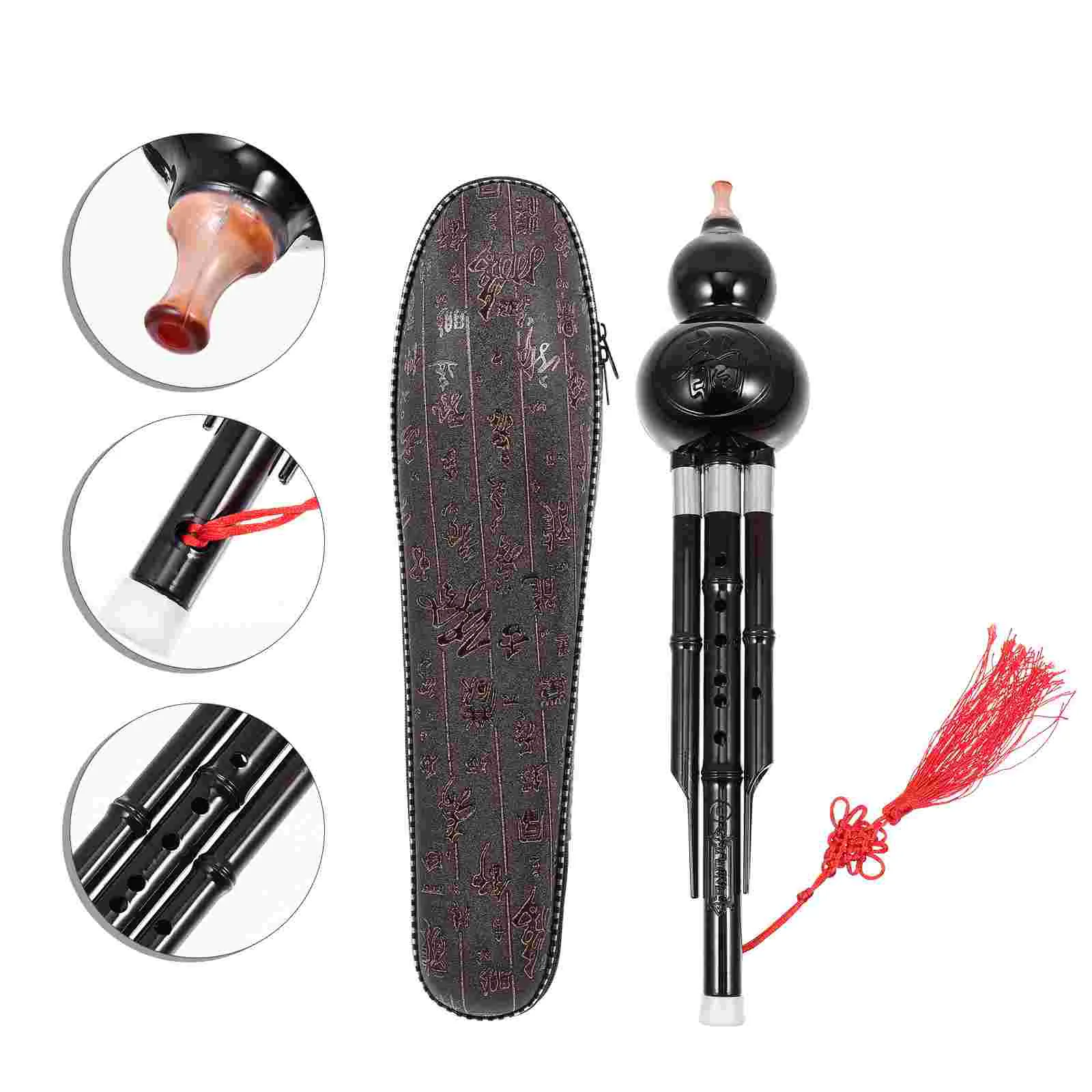 

1 Set of ABS and Cupronickel Hulusi Beginner Instrument Key Seven-hole Cucurbit Flute