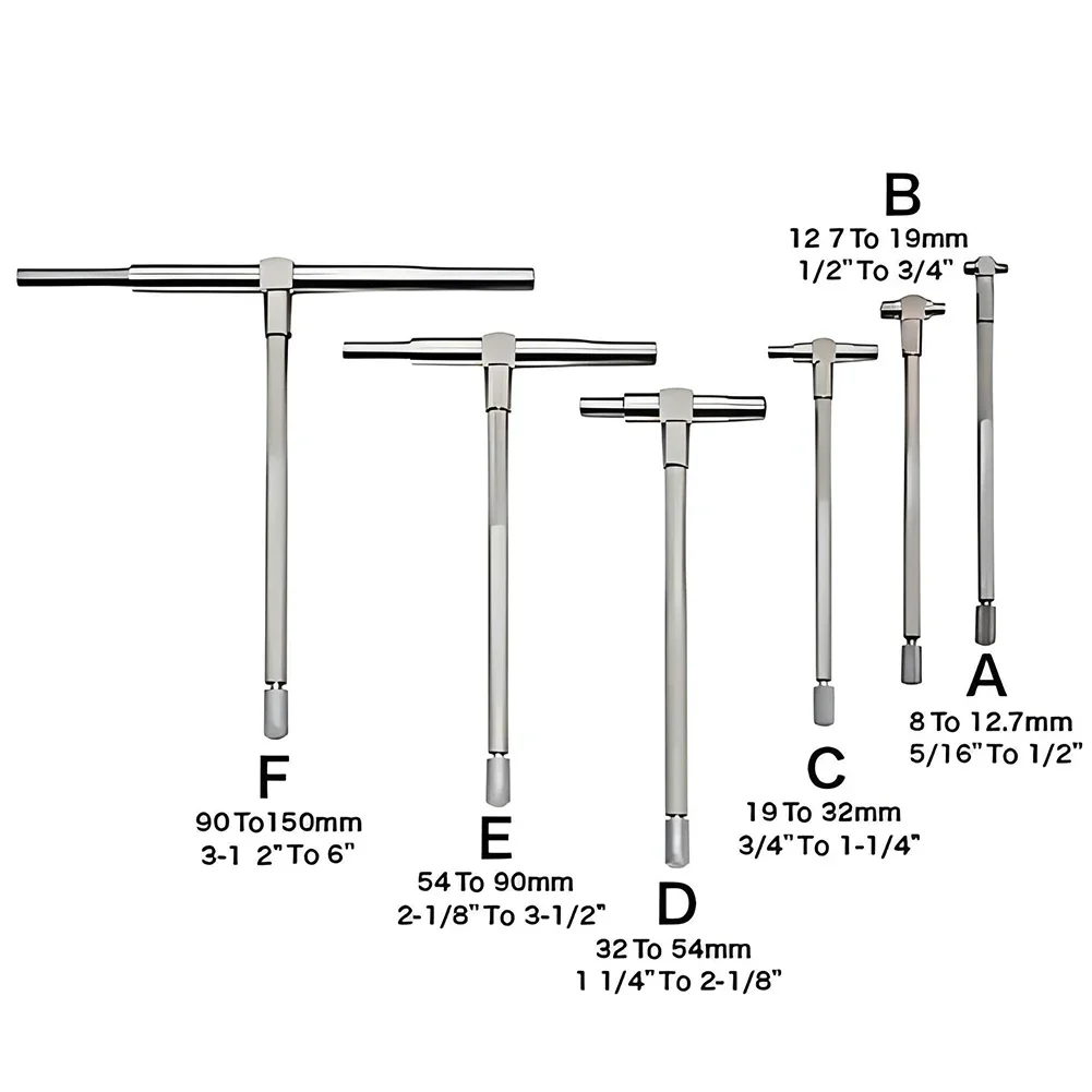 Набор телескопических датчиков 8-150 мм (5/16-6 дюймов) 6 шт. Внутренний Калибр 4