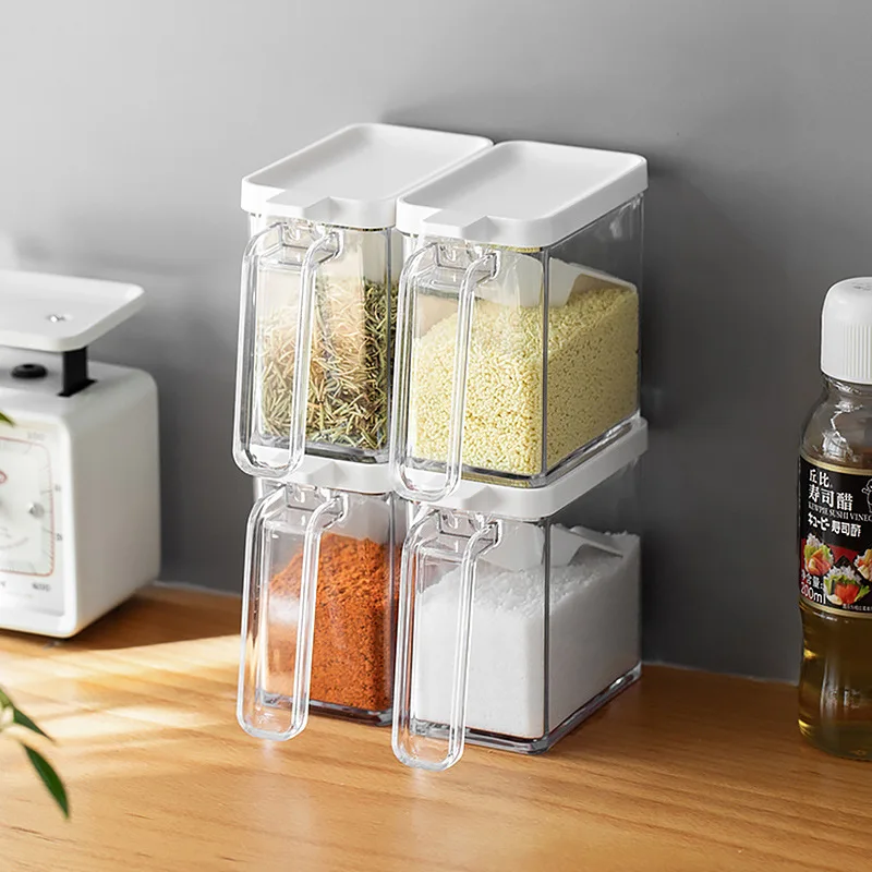 1 шт. нажмите чтобы открыть крышку ложкой коробка для приправ набор