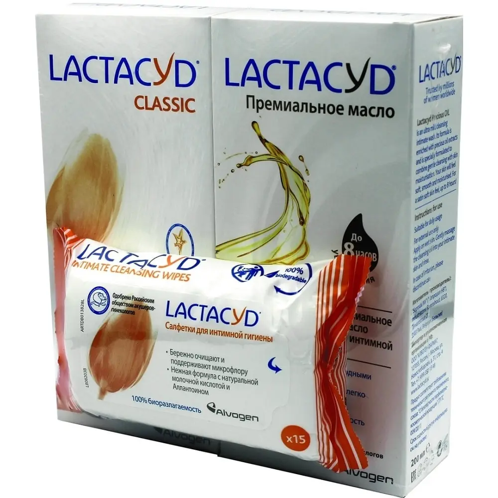 Lactacyd / Набор: Премиальное масло + очищающее средство для интимной гигиены женские