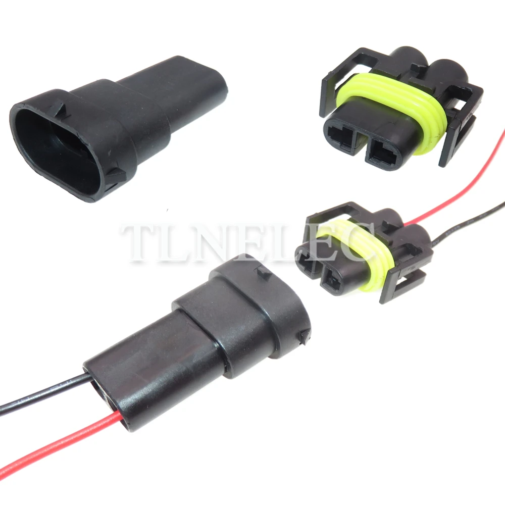 2 Pin Way Automobile Connector with Wires Auto Fog Lamp Electric Wire Waterproof Socket For H8 H9 H11 880 12124819 12124817
