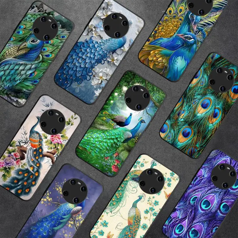 

Peacock feather Phone Case for Huawei Y 6 9 7 5 8s prime 2019 2018 enjoy 7 plus