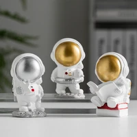 astronaut resin figurines mobile phone holder modern cosmonaut cute desk decoration home accessories childrens room decoration