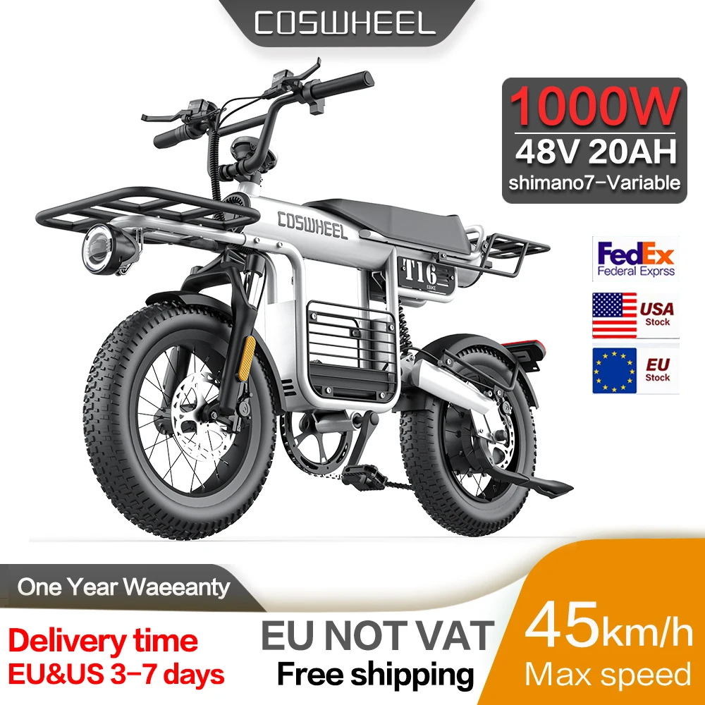 Электрический велосипед T16 48 В 20 А · ч 1000 Вт