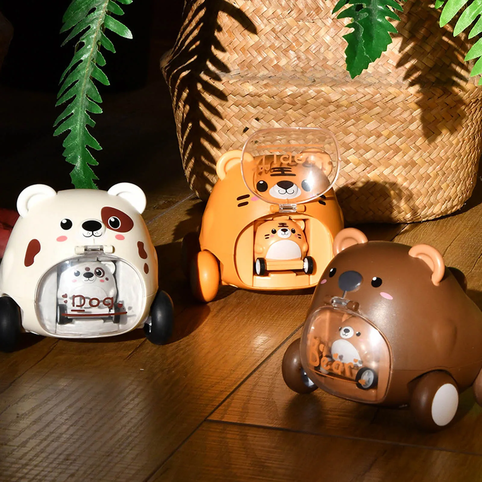 

Cartoon Cute Pet Catapult Car Toy Inertia Car Drop Resistant Toy Car Press Pull Back Tiger Car Toys Children's Educational Toy