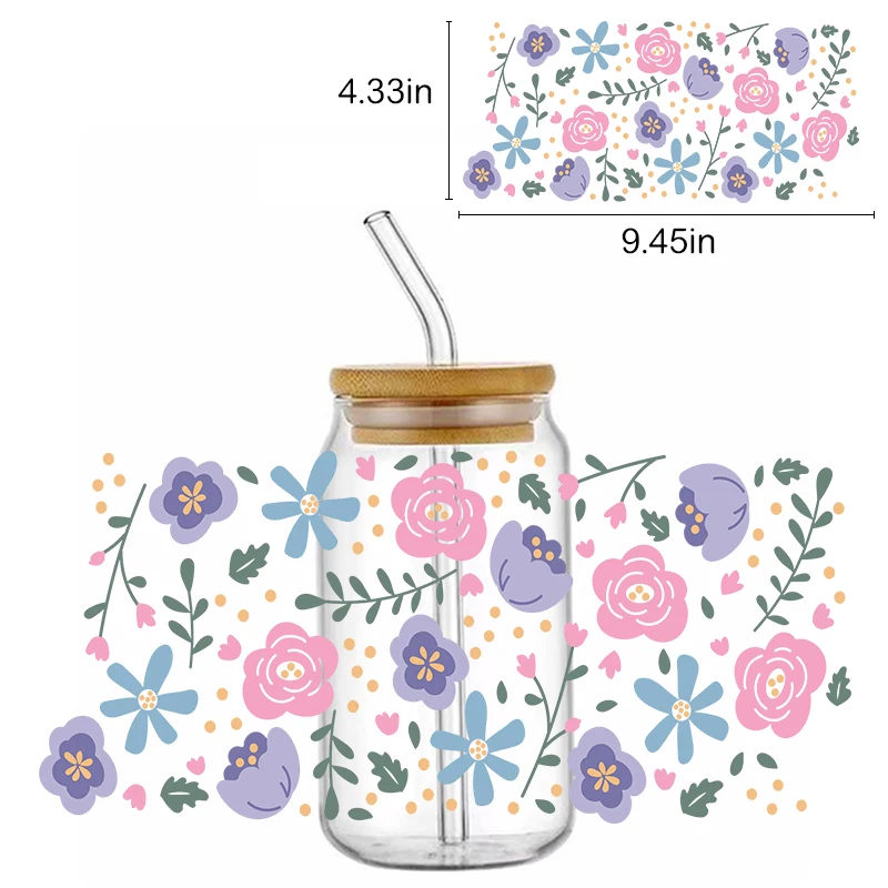 

Водонепроницаемые цветочные наклейки для чашек Libbey Can