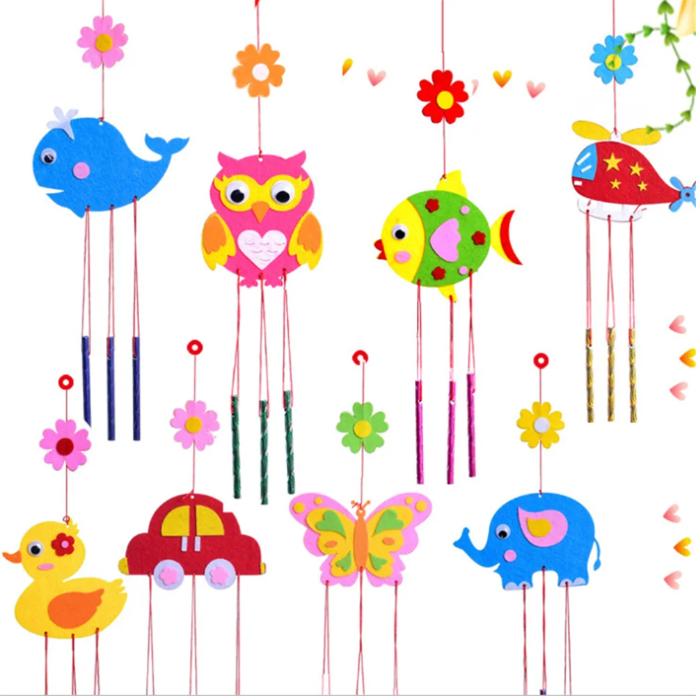 

1 шт. креативные ветряные колокольчики ручной работы Нетканые Детские DIY ветряные колокольчики Наборы для творчества игрушка-пазл аксессуа...
