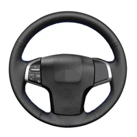 car steering wheel cover black genuine leather for isuzu d max mu x 2013 2020 holden colorado au 2012 2014 2015 2016 2019