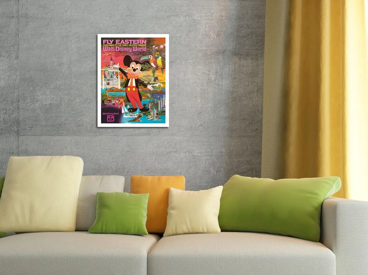 Pcfc slnd rt Wlt Dsney World - Fly Estern r Lnes Orlndo Flord Vntge rlne Trv Плакат c.1980-8 x 12 nch Metl Tn Sgn