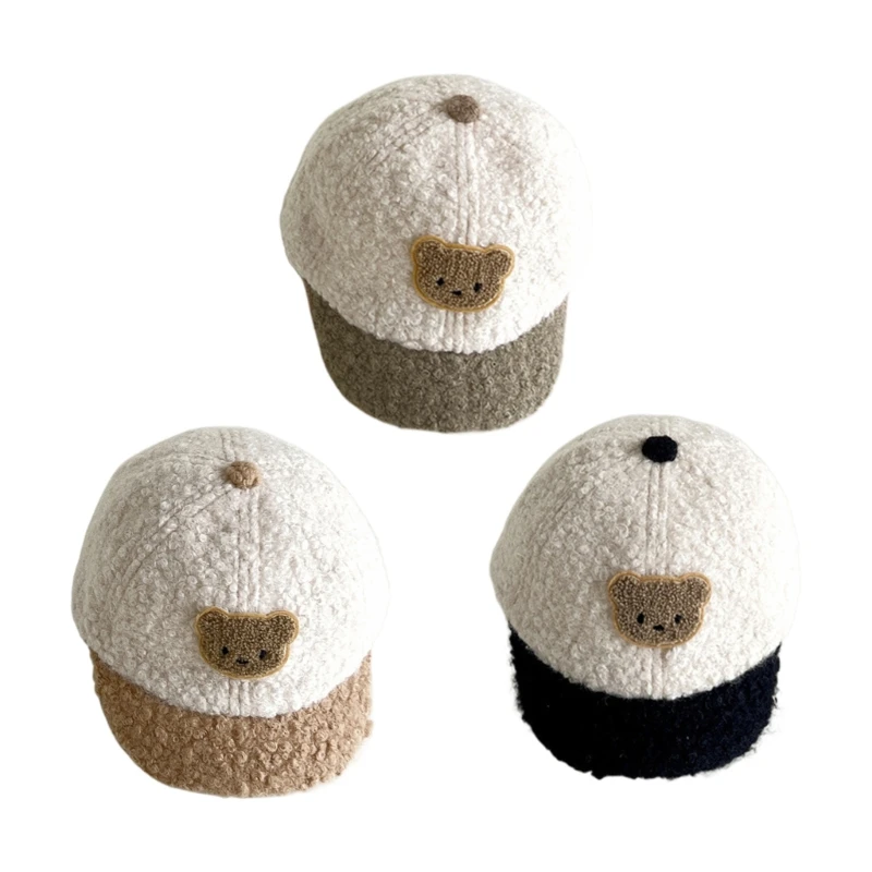 

Cartoon Baby Baseball Cap Warm Kids Peaked Headgear Playful Baby Plush Hat Gift