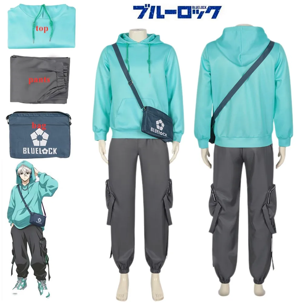 

Anime Blue Lock Cosplay Costume Seishiro Nagi Tracksuit Sets Casual Jacket Pants Two Piece Baseball Uniform Halloween Suit