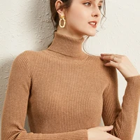 2021 autumn winter thick sweater women knitted ribbed pullover sweater long sleeve turtleneck slim jumper soft warm pull femme