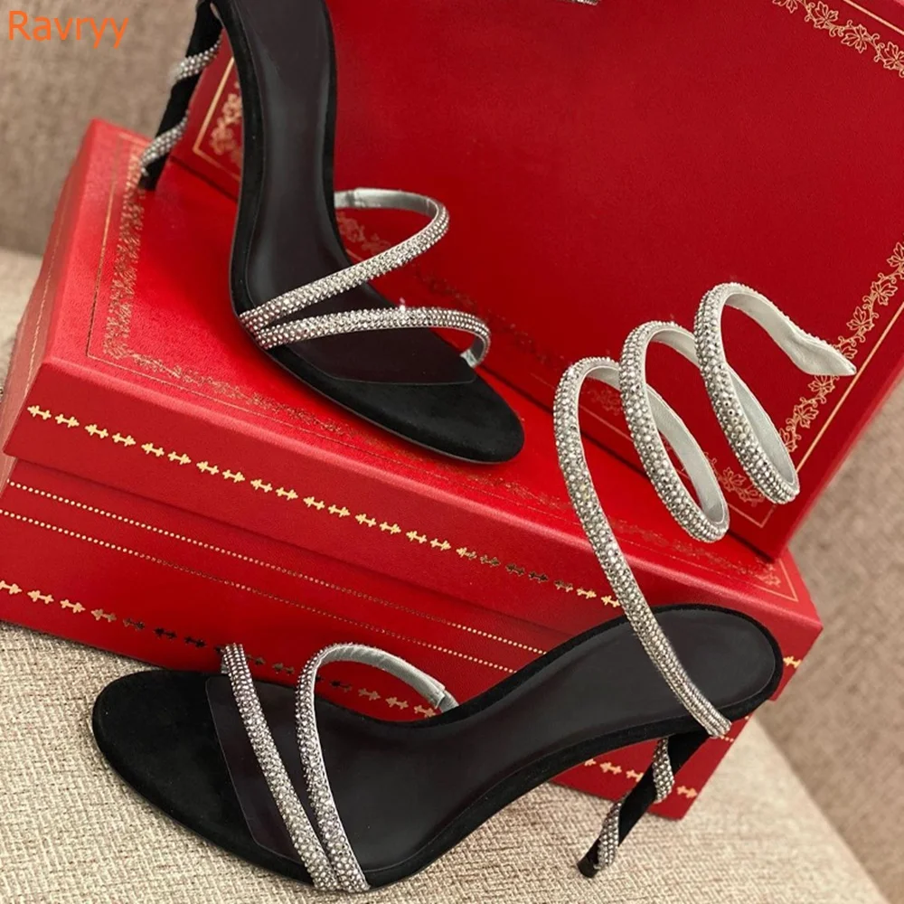 Сандалии женские без шнуровки открытый носок высокий каблук-шпилька ремешок