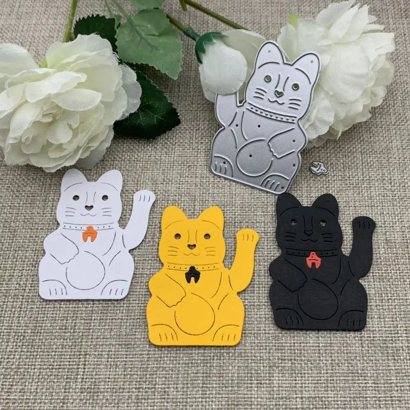 

Металлические Вырубные штампы Lucky cat для рукоделия, скрапбукинга, декоративное тиснение, ручная работа, высекальная форма