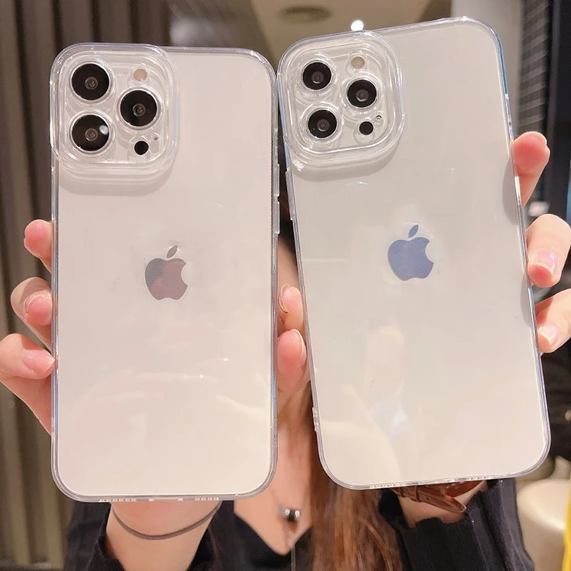

Clear Camera Protection Case For iPhone 13 12 11 Pro Mini XS Max XR X Soft TPU Silicone For iPhone 7 8 Plus SE2 Phone Back Cover