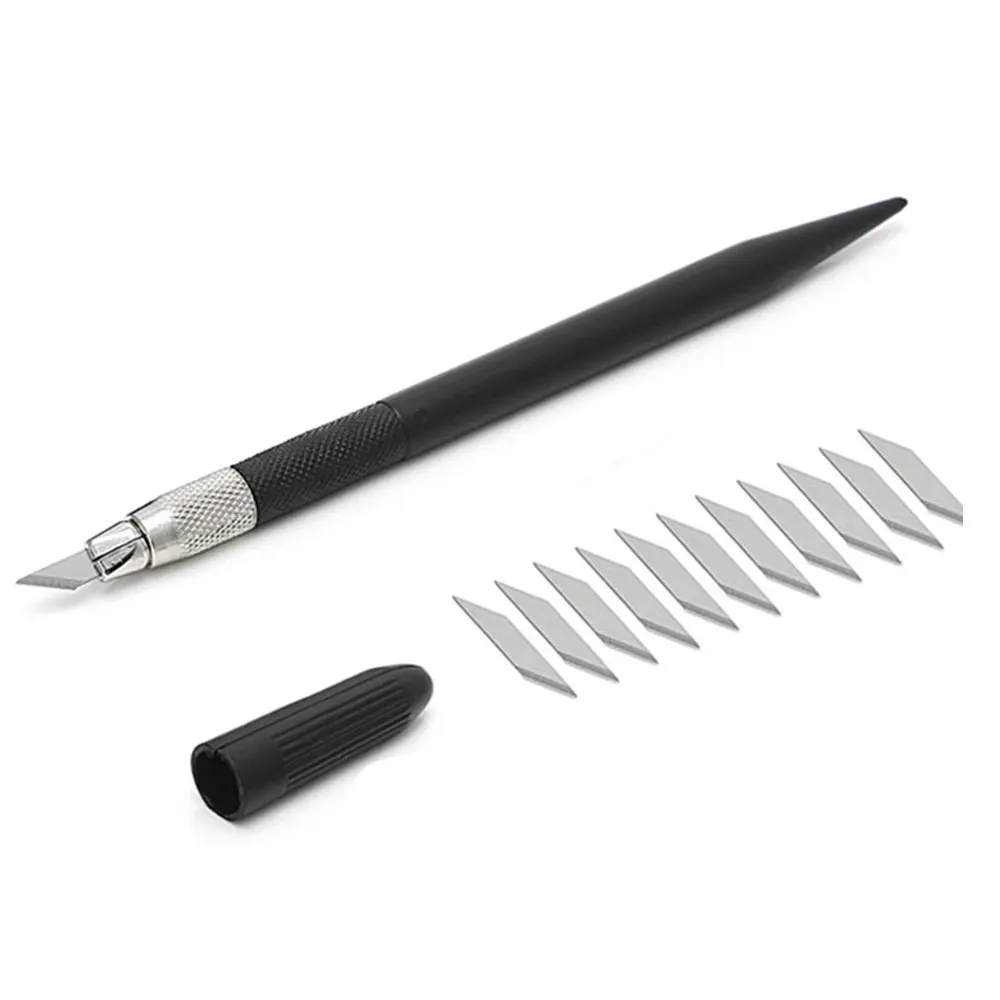 

Набор ножей для творчества, 1 шт. нож для резьбы с 1 стальным лезвием для искусственного хобби «сделай сам», черная ручка из ПП