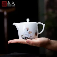 Shengda ceramic Kungfu teapot hand-painted new color tea frying picture teapot tea brewing pot single pot all manual Jingdezhen