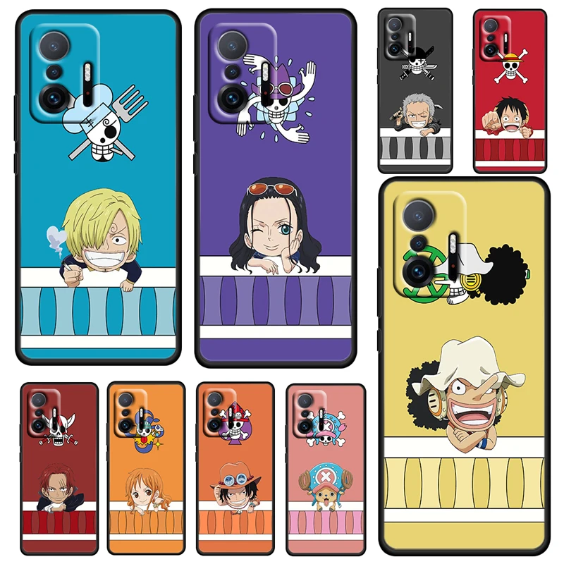 

Hot Anime One Piece Cute For Xiaomi Mi 12 11 11T 10T 10S Ultra Pro Lite 5G TPU Soft Silicone Black Phone Case Cover Fundas Capa