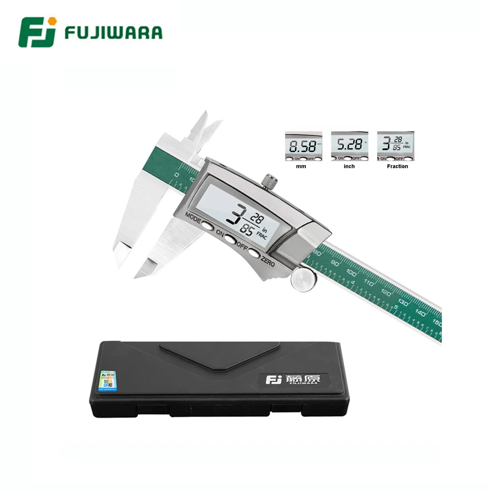 

FUJIWARA Высокоточный цифровой штангенциркуль Фракционный дисплей/миллиметры/дюймы