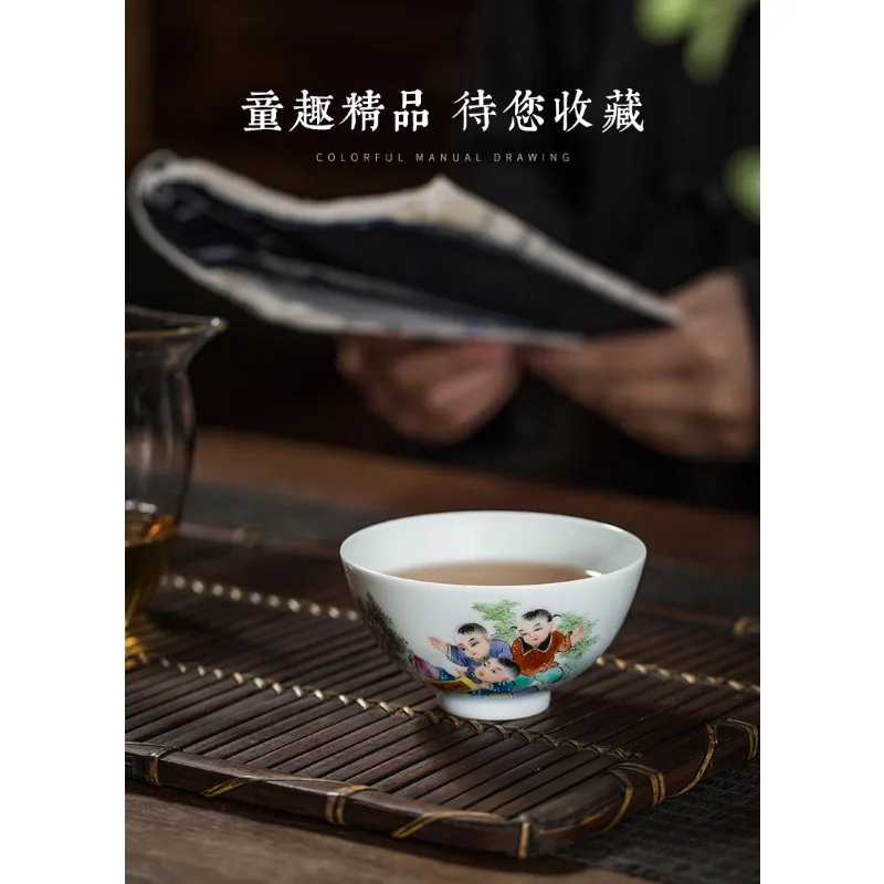 Расписанная вручную керамическая чашка для чая пастельных тонов Wuzi Dengke, индивидуальная чашка для мастера, чашка для чая в стиле кунг-фу из Цзиндэчжэня. (art.: 3920da37bd4d2) - 3920da37bd4d2