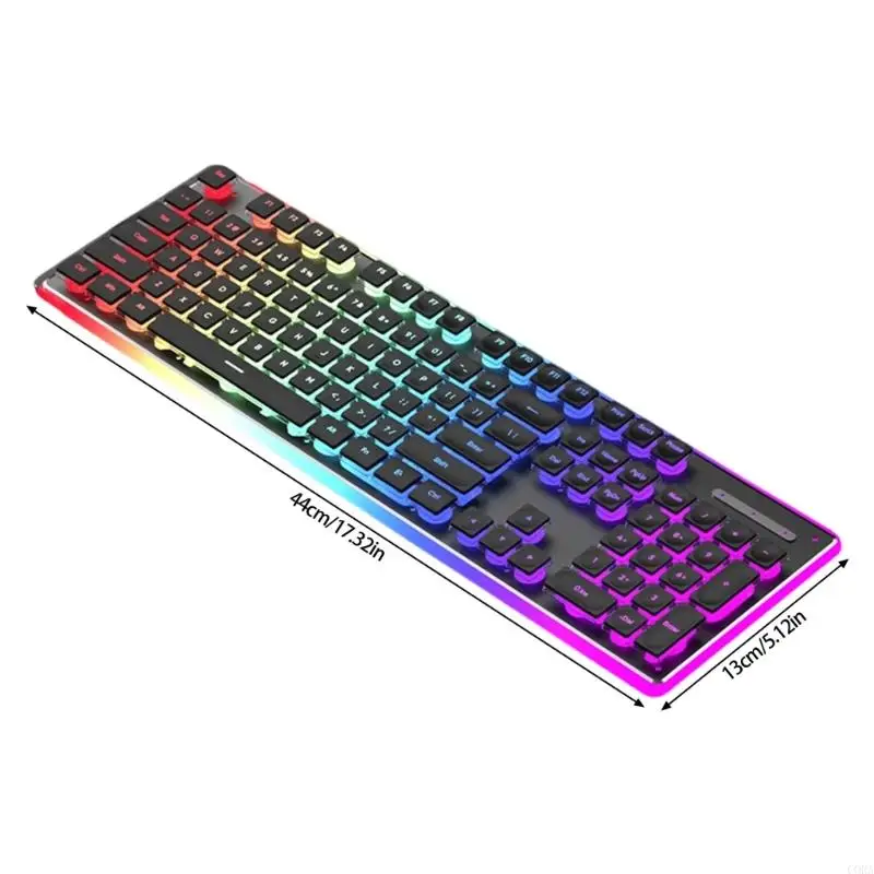 CORA 104Key USB-шнур клавиатуры бесшумные механические RGB с подсветкой IPX4 водонепроницаемый пылезащитный для ноутбуков (art.: 3920db84fec24) - 3920db84fec24