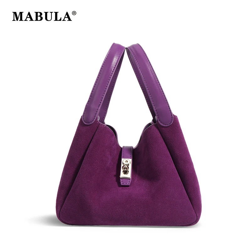 MABULA натуральная кожа замшевая винтажная сумка-корзина Hobos модная однотонная