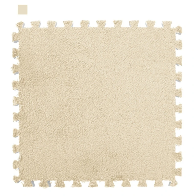 

30x30cm DIY Jigsaw Plush Shaggy Carpet Baby Children Puzzles Playmat Floor Area Rug Warm Playing Mat Square Interlocking Foam Ti